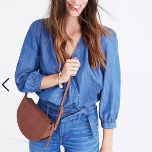 Madewell Denim Wrap Top